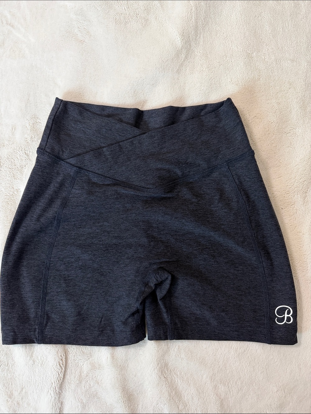 Bombshell Sportswear Charcoal Black Crossover Waist Bike Shorts